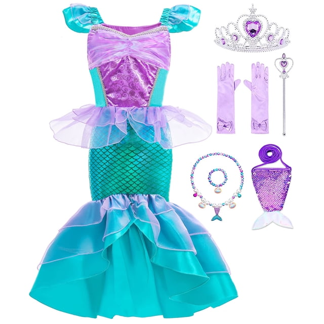 Disfraz de sirena Oskiner para niñas y niños, azul de 4 a 5 años