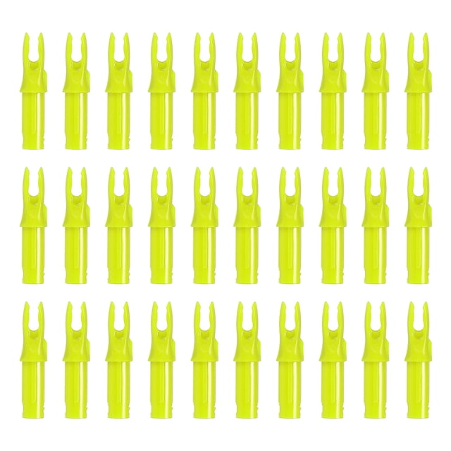 Uxcell Archery Arrows Nocks 6.2mm, Plastic Insert Arrow Nock Replacement Arrow Tails for Shooting Compound Recurve Yellow