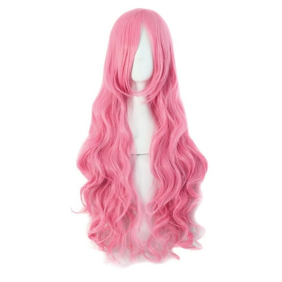 My Costume Wigs Long Pink Curly Cosplay Wig One Size Fits All Halloween Dress Up