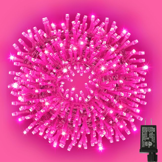 shiyou-33ft Valentine's Day String Lights, Christmas Decorative Mini Lights, 100 LED Pink Fairy Starry String Lights Plug in, 11 Lighting Modes for Valentines Day Tree Decorations (Pink)