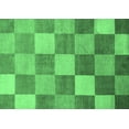 thumbnail image 1 of Ahgly Company Indoor Rectangle Checkered Emerald Green Modern Area Rugs, 2' x 5', 1 of 4
