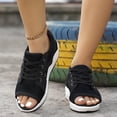 thumbnail image 6 of Open Toe Tennis Shoes, Contrast Paneled Cutout Lace-Up Muffin Sandals, Women Causal Summer Toe Platform Sneaker Sandals, 38, 6 of 6