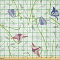thumbnail image 2 of Ambesonne Floral Fabric by the Yard Microfiber, Hand Drawn Aquilegia Flower, 5 Yards, Blue Violet Green, 2 of 4