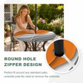 thumbnail image 5 of Round Outdoor Tablecloth with Umbrella Hole and Zipper, Orange Grey Ombre Fitted Table Cover with Elastic Edge for 31-35 Inch, Modern Geometric Abstract Aesthetics Cream Waterproof Patio Tablecoths, 5 of 9