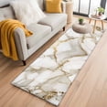 thumbnail image 2 of Abstract Runner Rug for Hallway 2x6ft, White Marble Pattern Gold Crack Texture Minimalism Non Slip Floor Mat Washable Low-Profile Indoor Carpet for Living Room, Bedroom, Dining Room, 2 of 9