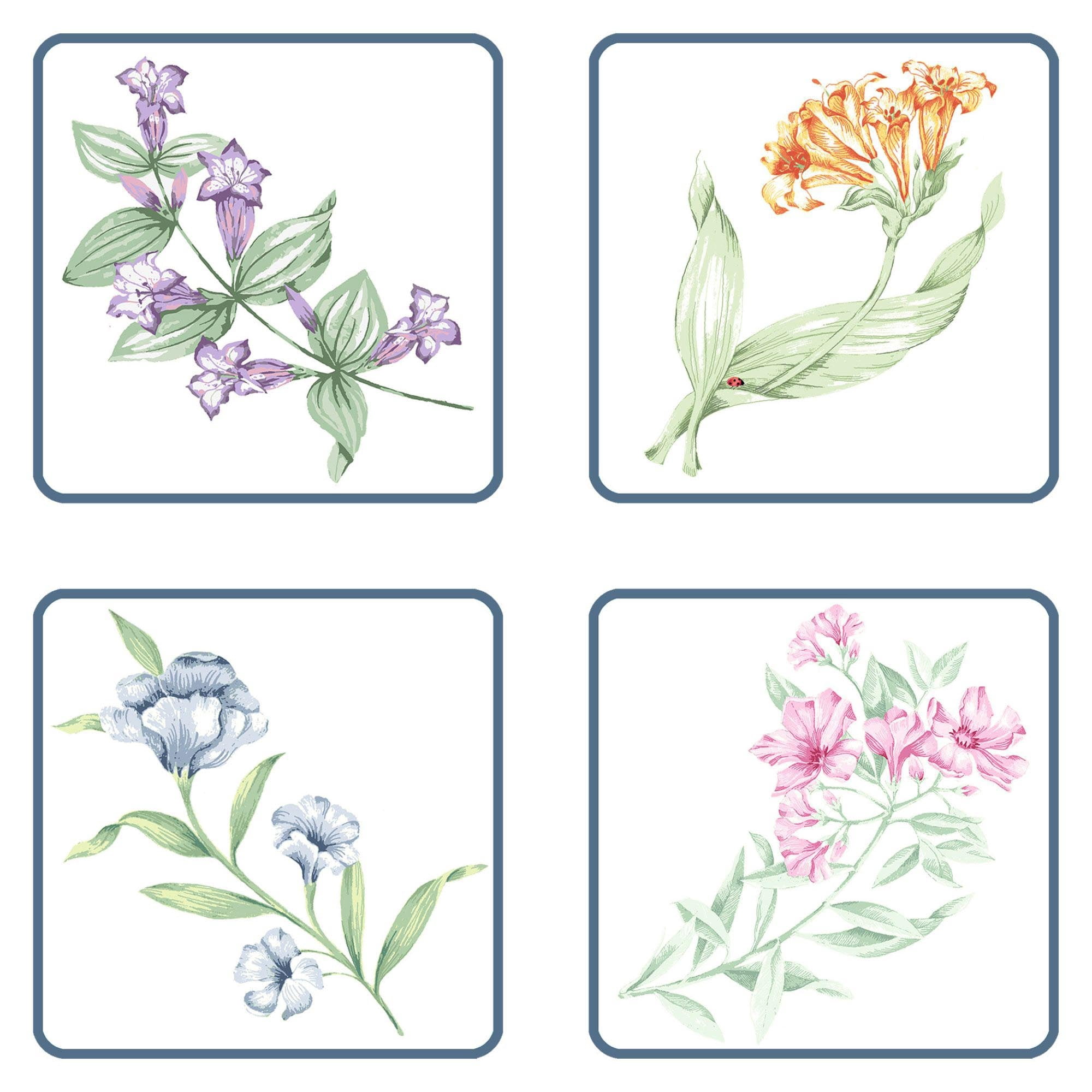 Lenox Butterfly Meadow Garden Cork Placemats, Set of 4, Multicolor, 12"W x 16"L