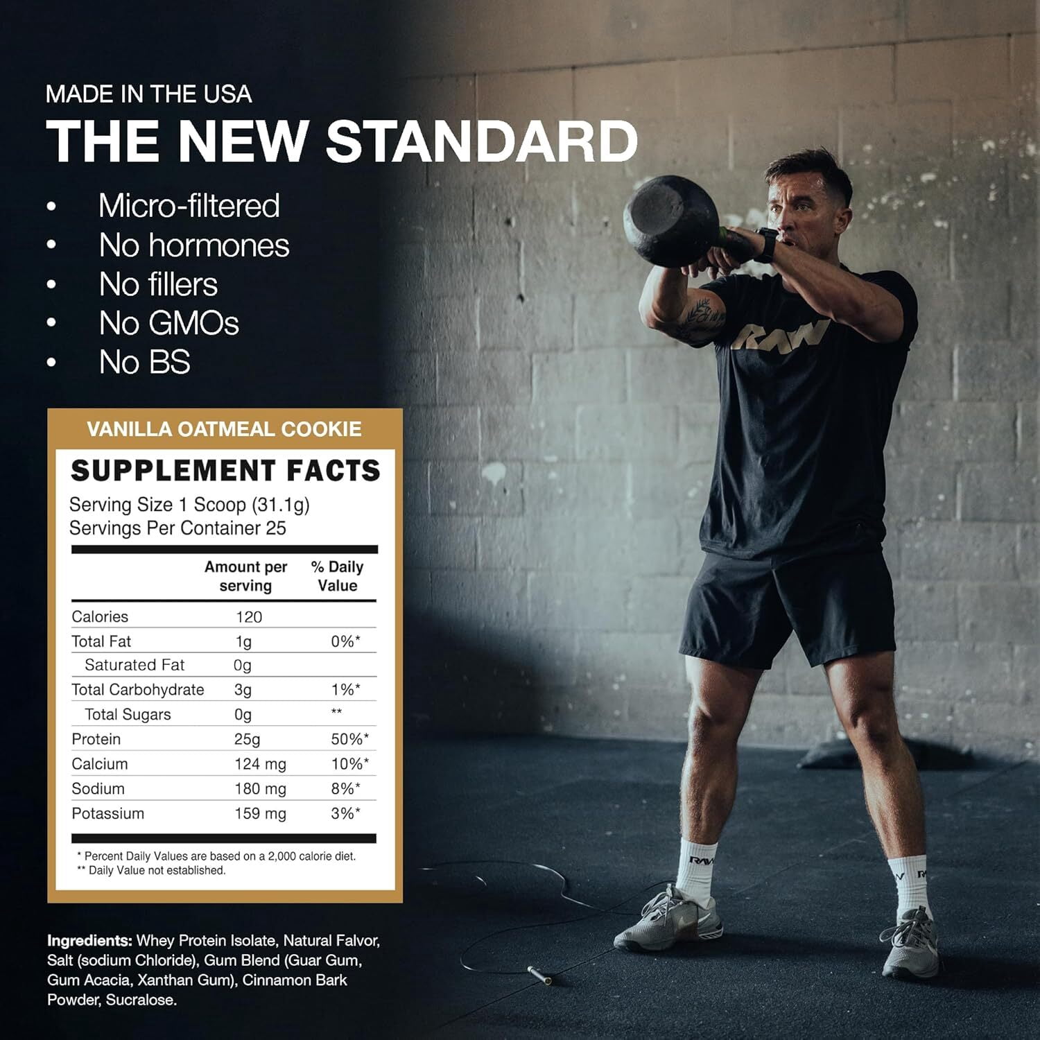Raw Nutrition BUM Itholate Protein Powder, Growth & Recovery, Vanilla Oatmeal Cookie, 15 Servings