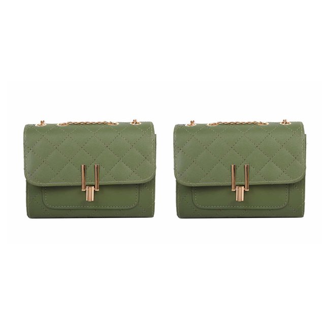 Cartera pequeña acolchada para mujer, bolso bandolera, cordones dorados, chica de moda, adolescente
