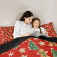 thumbnail image 6 of Manfei Kawaii Gingerbread Man Bedding Comforter Set,Green Christmas Tree Twin Comforter Sets,Red Brown Green Bedding Set For Girls Kids,Breathable Home Decor Reversible,2pcs, 6 of 9