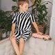 thumbnail image 4 of Balery Zebra Conjunto de Pijama Infantil de Manga Corta con Estampado – Ropa de Dormir de Algodón Suave-Small, 4 of 6