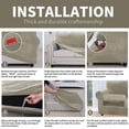 thumbnail image 7 of JIATER 2-Piece Armchair Sofa Cover Stretch Couch Cover Velvet Sofa Slipcover Furniture Protector with 1 Cushion Cover,Khaki, 7 of 7