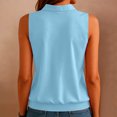 thumbnail image 6 of ClodeEU Women's Lapel Collar V Neck Sleeveless Button Down Blouse,Casual Loose Shirt With Stretch Hem Sky Blue,Women's Plus XXXL, 6 of 7