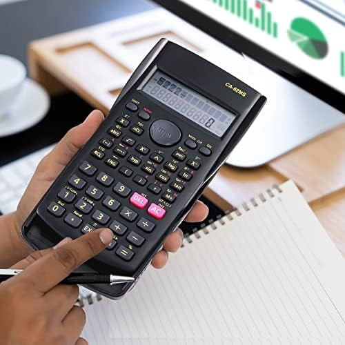18 Pieces 2-Line Engineering Scientific Calculator, Black Function Fractions Math Calculator for Business Office College High School Student Teacher$$Office