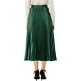 thumbnail image 4 of INSPIRE CHIC Women's Skirts Metallic Elastic Waist Midi Pleated Party Skirt XL Drak Green, 4 of 9