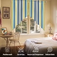 thumbnail image 5 of Swag Curtain Valances Navy Blue Striped Swag Valances for Kitchen Windows Geometric Yellow Stripes Short Topper Curtains Valance Tier Pair for Kitchen Bedroom Living Room Bathroom 28"x36", 5 of 8