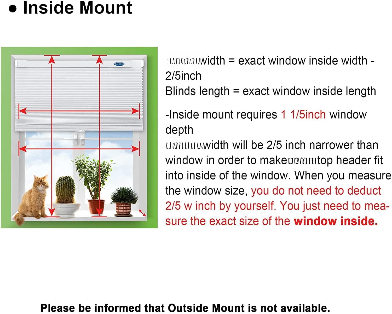 Cordless Cellular Shades  No Tools Drill Blackout Honeycomb Pleated Blinds For Windows 21'' W X 48'' H Dark Grey