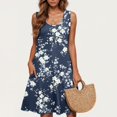 thumbnail image 5 of Levmjia Women Summer Dresses Sleeveless Casual Round Neck Floral Print Polyester Beach Vacation Office Elegant Comfortable Lightweight Multiple Colors, 5 of 5