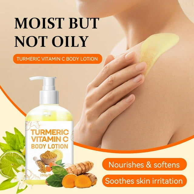 Loción Corporal de Cúrcuma (250 G) - Crema Hidratante, Iluminadora y Suavizante | Uso Diario | Fórmula Nutritiva | Apta para Todo Tipo de Piel
