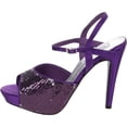 thumbnail image 2 of Womens Bev Platform Pump,Purple Sequins,10.5 M US, 2 of 7