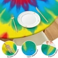 thumbnail image 4 of Colorful Tie Dye Mandala Pattern Round Fitted Tablecloth with Elastic Edge,Dining Table Cover Waterproof,Outdoor Round Tablecloth for Camping,Dining,Indoor and Outdoor, 4 of 7