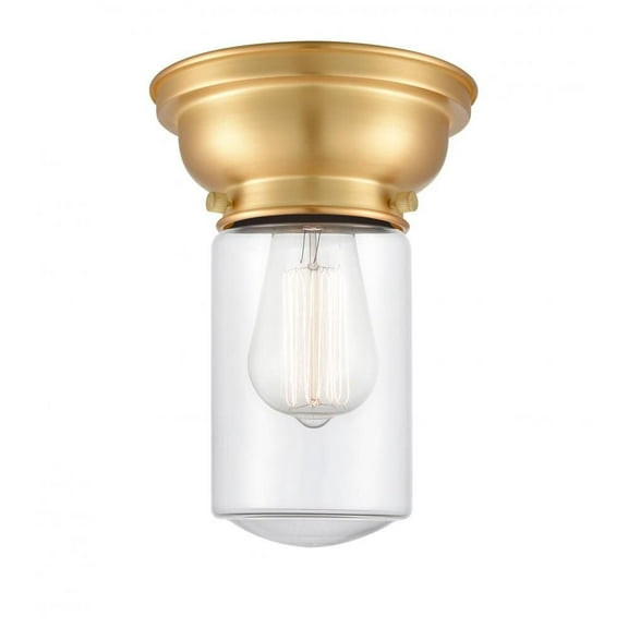 Innovations 623-1F-SG-G312-LED Dover 1 Light 8 inch Flush Mount, Satin Gold