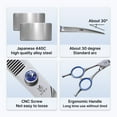 thumbnail image 3 of Fenice Professional 7.0/7.5/8 Inch JP440C Steel Left Hand Shears Blue Diamond Double Tail Nail Scissors Set for Pet Dog Grooming, 3 of 9