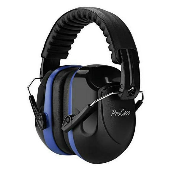 ProCase Noise Reduction Safety Ear Muffs, Hearing Protection Earmuffs, NRR 28dB Noise Sound Protection Headphones for Shooting Gun Range Mowing Construction Woodwork Adult Kids -Blue