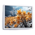 thumbnail image 2 of Designart "Daffodils landscape Yellow Vibrant II" Floral Floater Framed Wall Art Print, 2 of 7