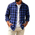 thumbnail image 2 of TRUNZI Mens Plaid Long Sleeve Button Down Shirts Regular Fit Work Office Suit Gingham Shirts with 2 Chest Pockets, 2 of 8