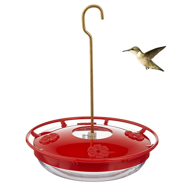 12oz Hanging Hummingbird Feeder w/ 4 Feeding Ports Leakproof Easy Clean Refill
