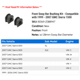 thumbnail image 2 of Front Sway Bar Bushing Kit - Compatible with 1999 - 2007 GMC Sierra 1500 2000 2001 2002 2003 2004 2005 2006, 2 of 2