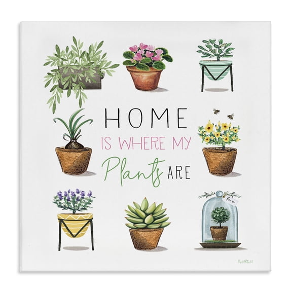 Stupell Industries Cottage Home Where Plants Are Canvas Art, 17 x 17, by Elizabeth Tyndall