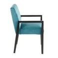 thumbnail image 3 of Lumisource Carmen Contemporary Arm Chair in Black Wood and Crushed Teal Velvet - Set of 2, 3 of 6