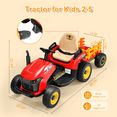 thumbnail image 7 of East doll 12V Ride on Tractor with Tiltable & Detachable Trailer, up to 3.1Mph Truck with Parental Remote, Music Player & Bluetooth Function, Headlight, 7 of 7