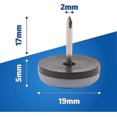thumbnail image 3 of Glides For Chair Legs. 50 Pack 19mm Glides Easy To Fit Chair Legs, For Indoor Use To Protect Floors From Table Legs, 3 of 5