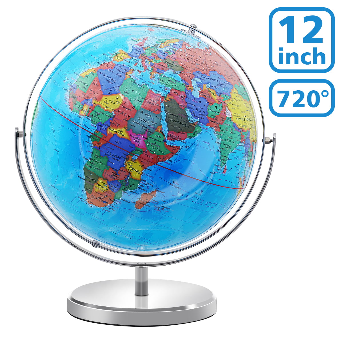 Earth Globe World Map Rotating Classroom Geography Kids Education Desktop 