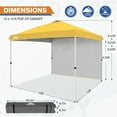 thumbnail image 2 of EAGLE PEAK 10 x 10 Pop up Canopy Tent, Instant Outdoor Folding Shelter,Yellow, 2 of 8