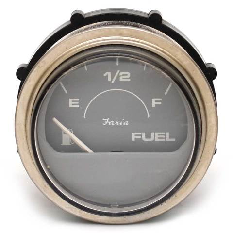Faria Boat Fuel Level Gauge GP9660A | 2 Inch Gray White