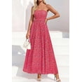 thumbnail image 3 of PRETTYGARDEN Women Strapless Maxi Dress Summer Floral Tube Top Ruched Beach Spring Wedding Guest Long Dresses, 3 of 10