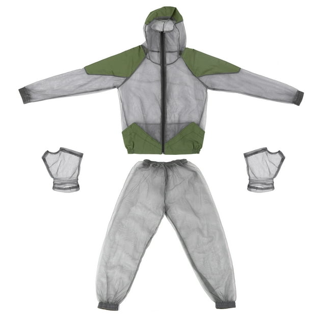 Traje repelente de mosquitos al aire libre Chaqueta de insectos Trajes con capucha de malla Pesca