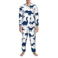 thumbnail image 3 of Hirioo Cute Cartoon Dinosaurs for Men's Pajama Sets 2 Piece Pjs Men's Long-Sleeved Pajama Set Button Down Sleepwear,S-XXL-Medium, 3 of 7