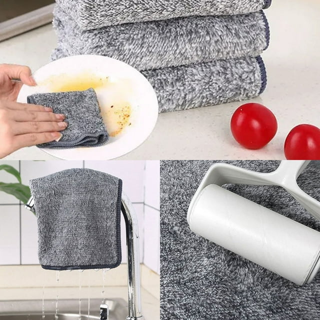 5PCS Household Cleaning Kitchen Dish Cloth Thickened Absorbent Fine Fiber Dish Towel Hand Towel Dish Washing Dish Rag Set Sublimation Hand Towels Dish Clothe Towel Quick Drying Dish And Dish Towels