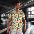 thumbnail image 3 of Wukai Lemon Fruits Vegetables Print Men's Short-Sleeved Mesh T-Shirt,Quick-Dry Short Sleeve Workout T-Shirt-Small, 3 of 8