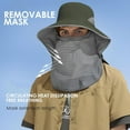 thumbnail image 4 of Outdoor Sun Hat Detachable Neck Face Flap UPF 50+UV Protection Visor Fishing Hats with Neck Flap for Men & Women, 4 of 5