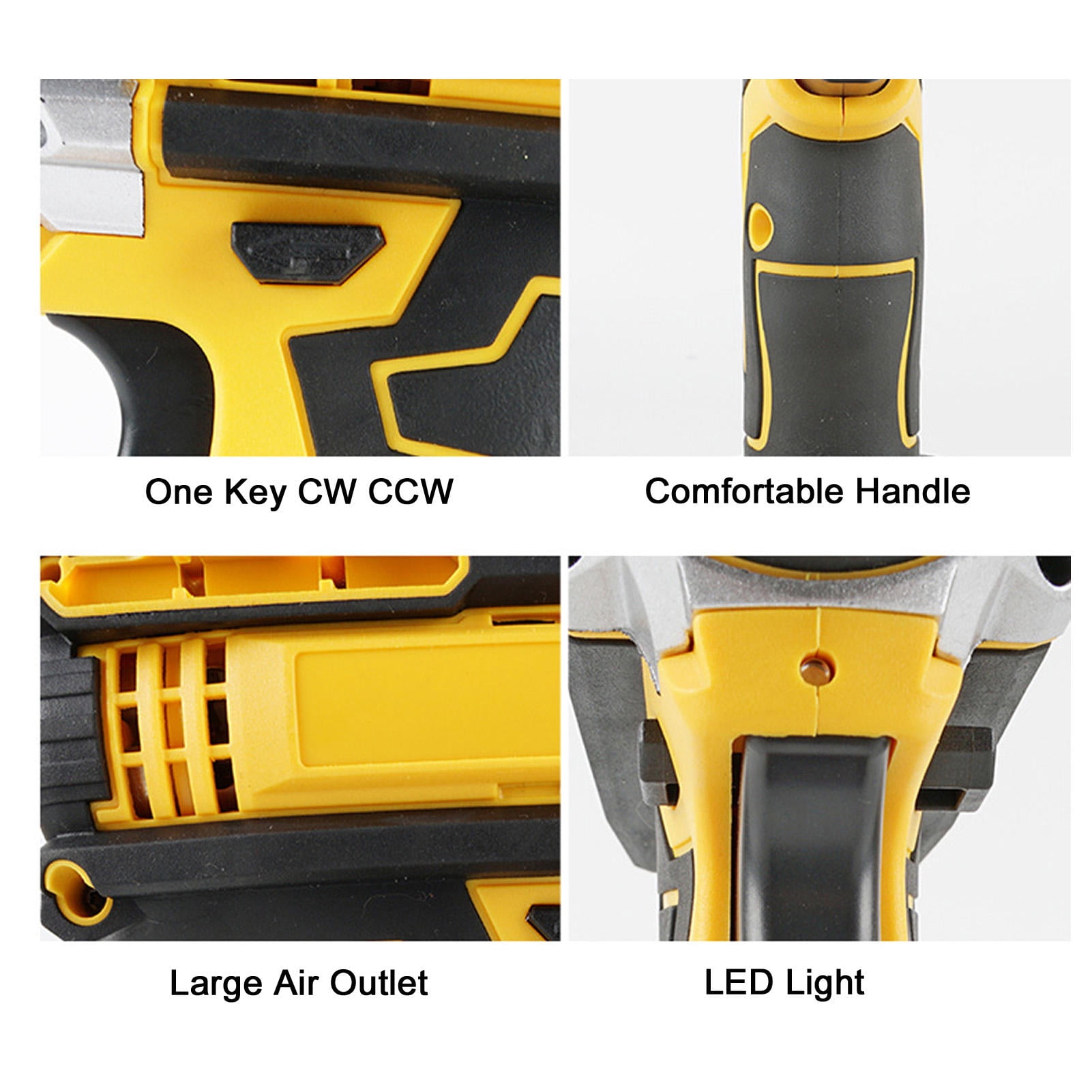 Rupoun Lithium Electric Drill Kit Cordless Driver Battery Powered Handheld Drill for Wood Steel Drilling with 2 Batteries and Case (11.8 inches / 30.0 cm)