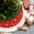 thumbnail image 2 of SANMADROLA Christmas Tree Skirt,48 inch Red Merry Christmas Tree Skirt with Gold Snowflake Faux Fur Christmas Decorations,Xmas Tree Base Mat for Indoor Outdoor Holiday New Year Party Home Decorations, 2 of 7