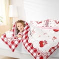 thumbnail image 4 of jejeloiu Check Bowknot Monogram V 7-Piece Twin Bedding Sets For Girls,Red Cherry Initial Letter Bedding Comforter Set For Boy,Pink Reversible, 4 of 7