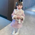 thumbnail image 4 of Otqutp Embroidery Tang Suit for Toddler Kids Baby Children Fairy Dresses for Chinese New Year Lined Warm Princess Performance Dresses with Bag (Purple-B,18-24 Months), 4 of 8
