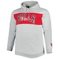 thumbnail image 2 of Men's Fanatics Heather Gray Chicago Bulls Big & Tall Wordmark Pullover Hoodie, 2 of 3