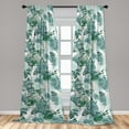 thumbnail image 2 of Floral Design Window Curtains, Greenish Tones Rose Flowers Vintage with Leafy Pattern Dreamy Aura, Lightweight Decor 2-Panel Set with Rod Pocket, Pair of - 28"x63", Sea Green Mint Green, by Ambesonne, 2 of 3